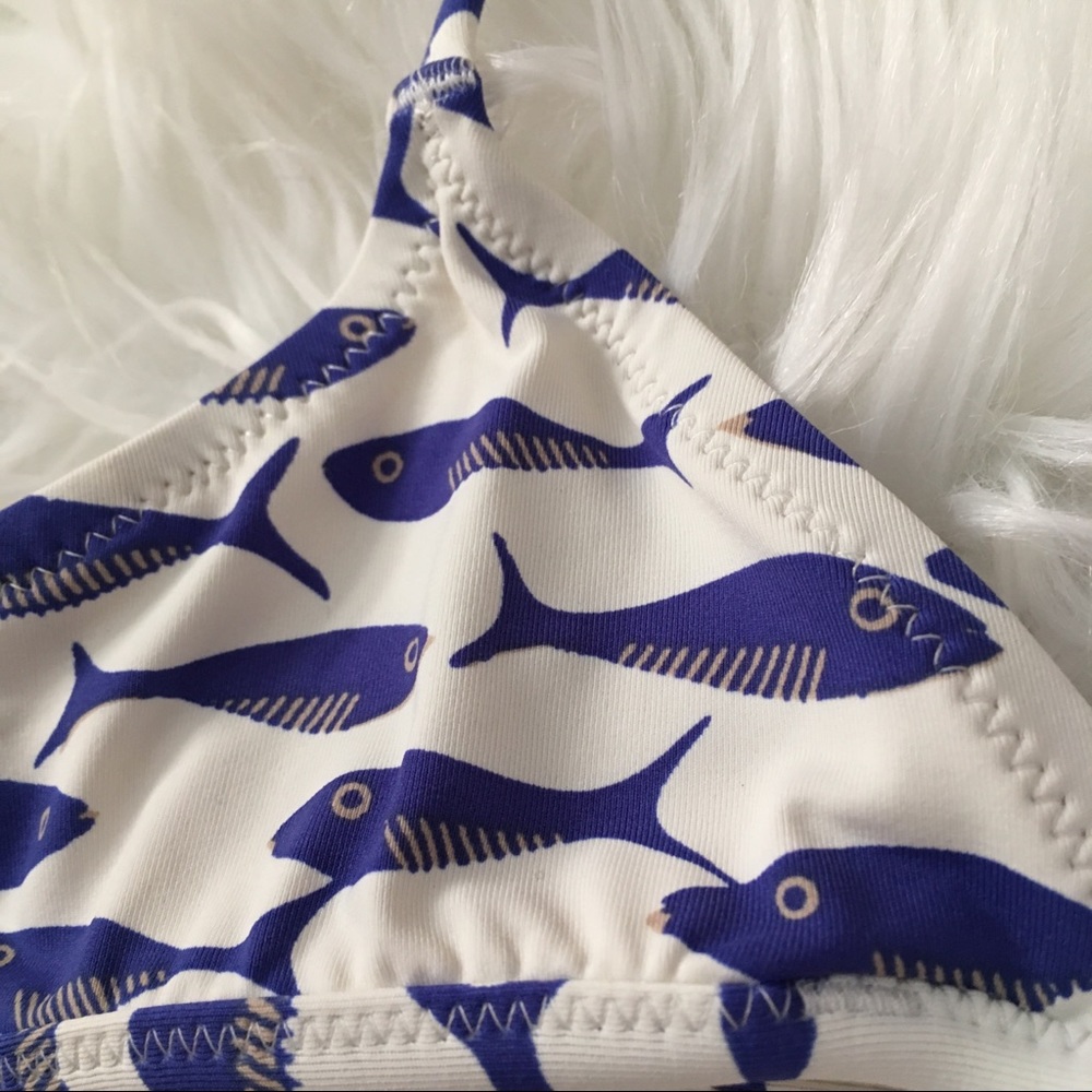 NWOT J Crew Girls' Blue Minnow Bikini Top 3 - Picture 3 of 6